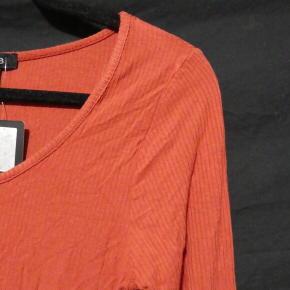 U2B - URBAN BASICS | large | Ribbed Long Sleeve Orange Bodysuit | NWT - Picture 5 of 15